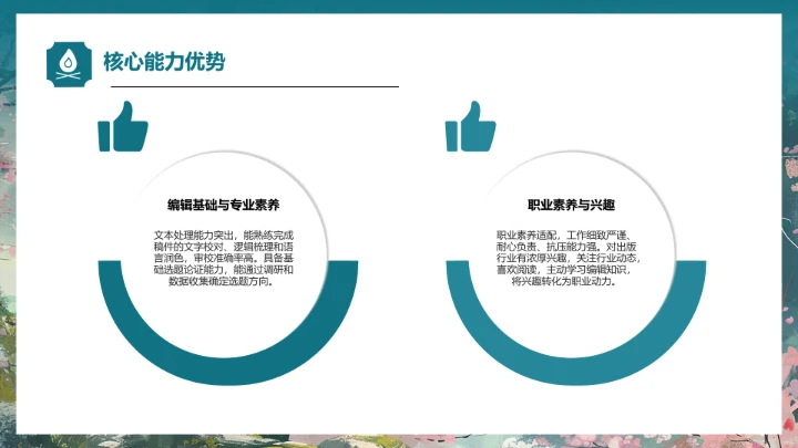 绿色中国风汉语言文学专业大学生职业生涯规划发展展示PPT模版