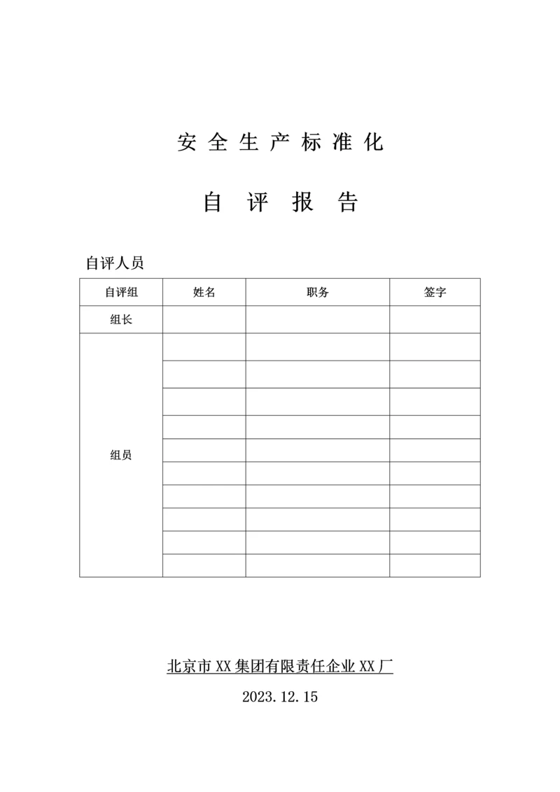 公司安全生产标准化自评报告.docx