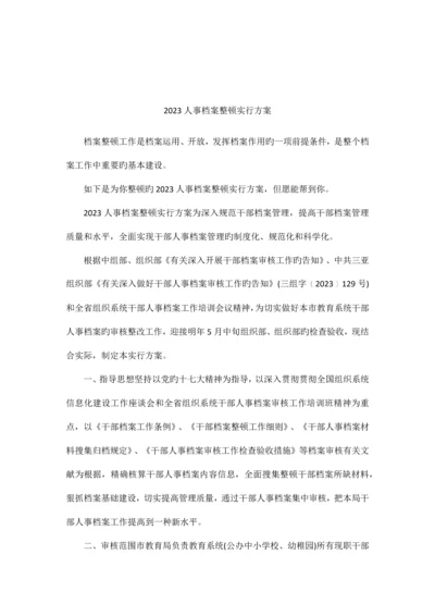 人事档案整理实施方案.docx