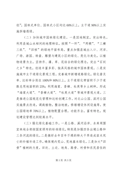 全国绿化模XX县区实施意见.docx