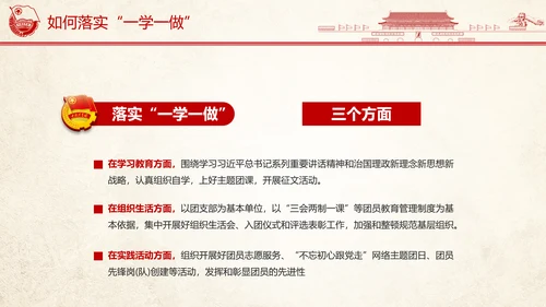 中国共青团一学一做ppt模板