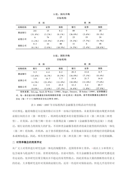 金融服务一体化的效率研究.docx