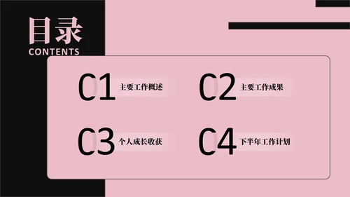 粉色欧美风目录页PPT版式合集