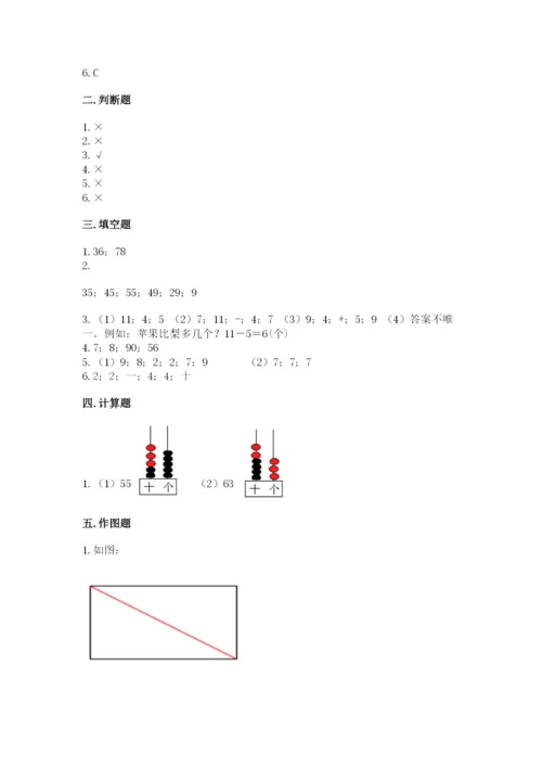 人教版一年级下册数学期末测试卷word版.docx