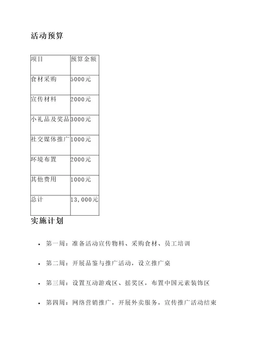 香酥烤鸭活动方案策划书