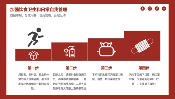 深红色企业复工防疫指南通用PPT模板