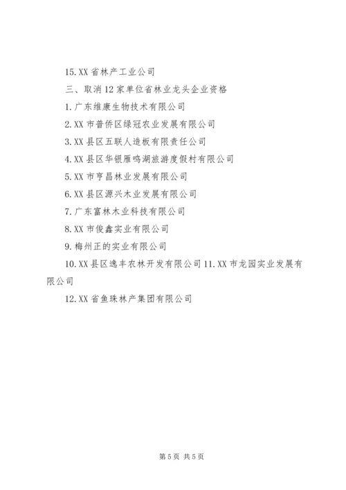 关于XX年XX省林业龙头企业 (2).docx