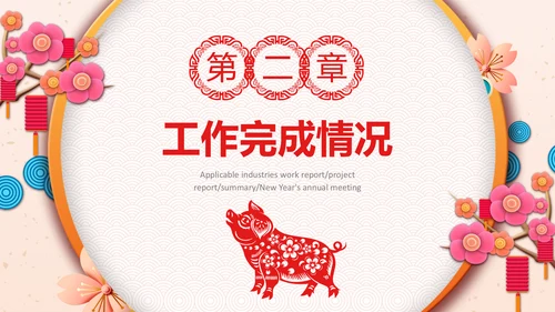 剪纸2019新年计划年终总结述职PPT
