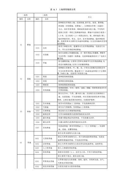 (最新)第三次全国国土调查土地利用现状分类及工作分类.docx