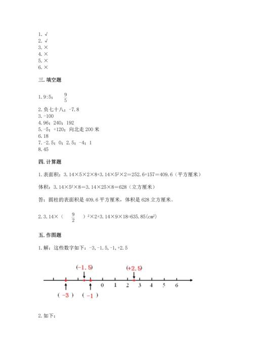 人教版六年级下册数学期末测试卷带答案（突破训练）.docx