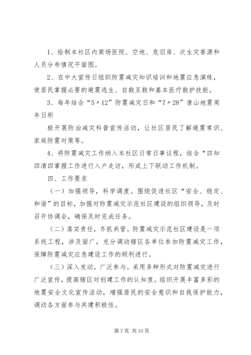 篇一：（防震减灾）社区防灾减灾工作计划.docx