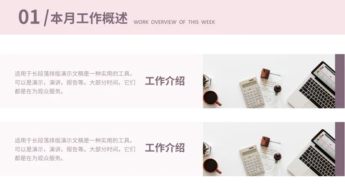 工作总结月度工作汇报通用PPT模板