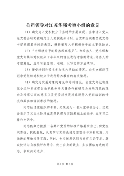 公司领导对江苏华强考察小组的意见 (3).docx