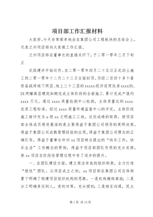 项目部工作汇报材料 (4).docx