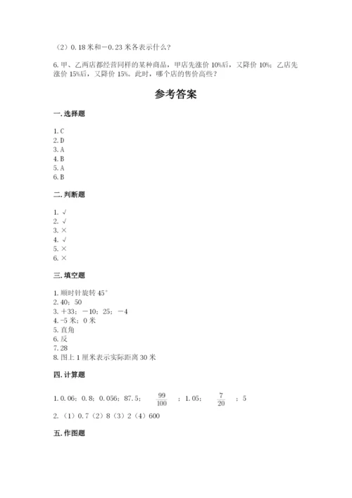 南阳市方城县六年级下册数学期末测试卷完整.docx