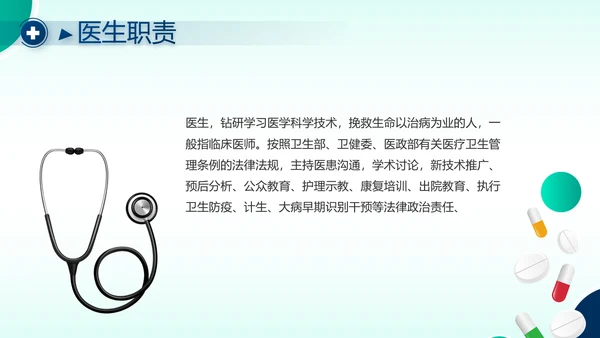 蓝色大气医疗医学年终工作总结PPT