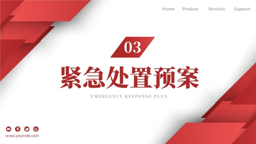 红色简约商务增强反恐意识筑牢安全防线安全教育PPT模板防暴