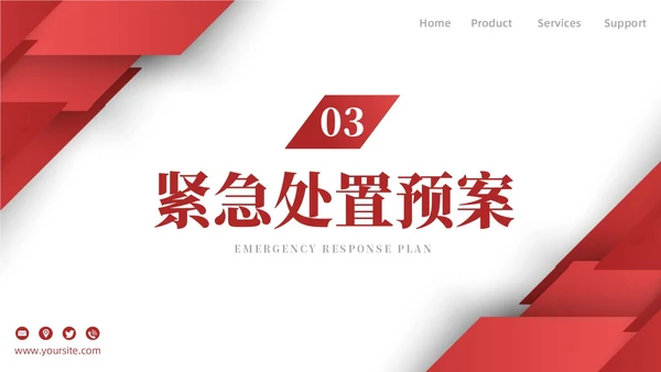 红色简约商务增强反恐意识筑牢安全防线安全教育PPT模板防暴