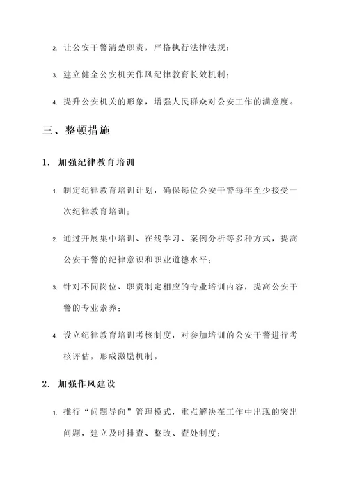 公安纪律教育作风整顿方案