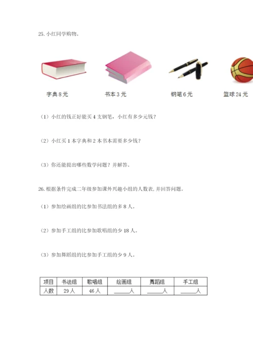 小学二年级数学应用题大全（考点提分）.docx