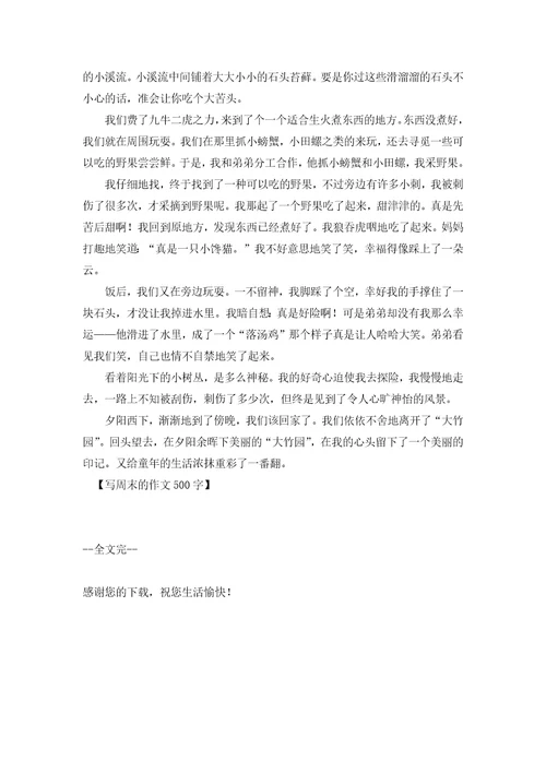 关于写周末的作文500字集锦九篇