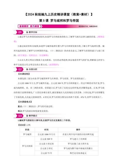 【2024秋统编九上历史精讲课堂（教案+素材）】第5课 罗马城邦和罗马帝国  课件