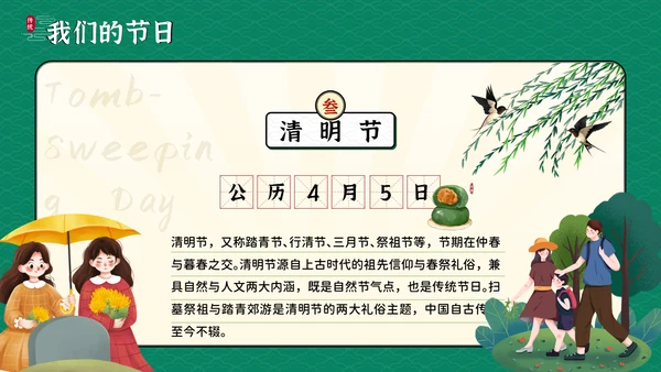 我们的节日传统节日科普教学课件通用PPT模板