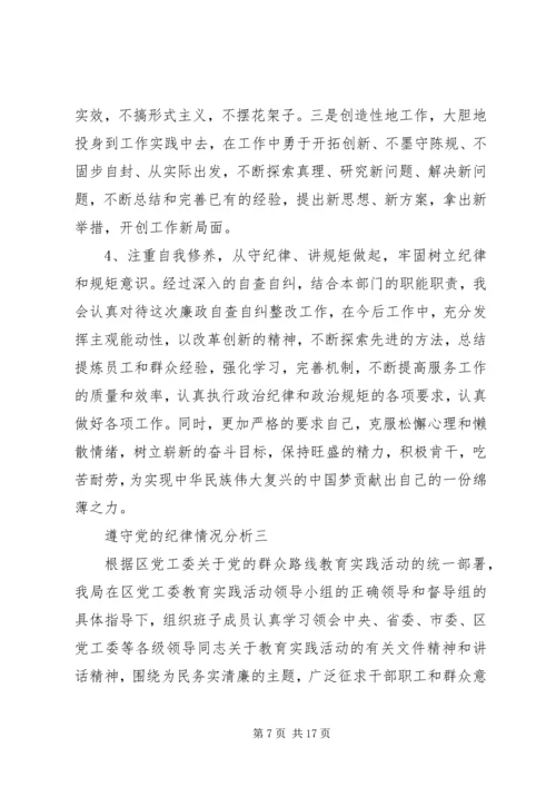 遵守党的纪律情况分析.docx