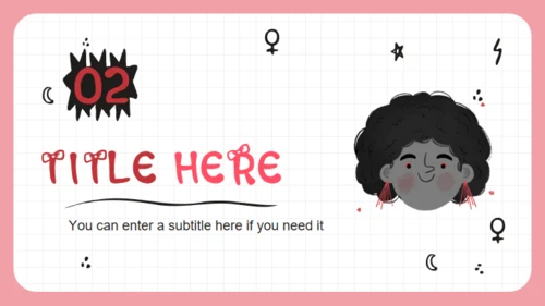 女孩力量卡通人物通用PPT模板