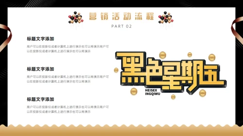 黑金色黑色星期五购物促销活动通用PPT模板