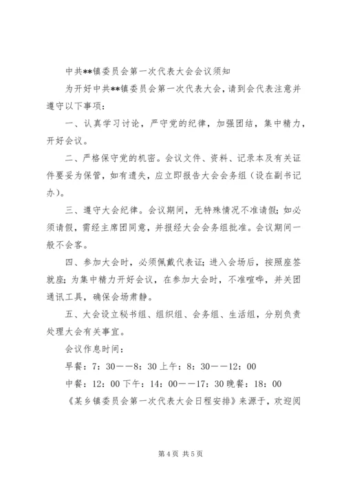 某乡镇委员会第一次代表大会日程安排 (4).docx