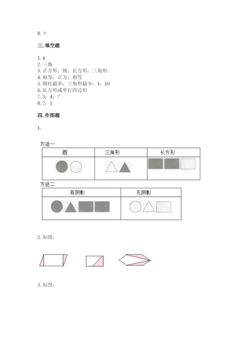 西师大版一年级下册数学第三单元 认识图形 测试卷（a卷）.docx