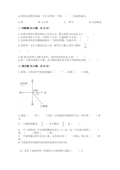 小学数学六年级上册期末考试试卷附答案【名师推荐】.docx