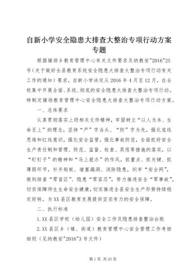 自新小学安全隐患大排查大整治专项行动方案专题.docx