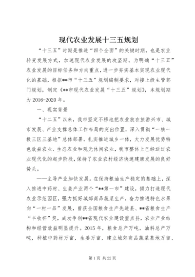 现代农业发展十三五规划.docx