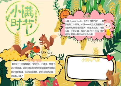小满二十四节气Word小报
