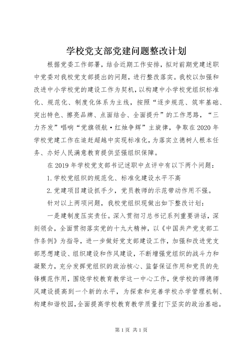 学校党支部党建问题整改计划.docx