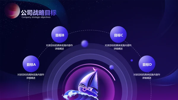 创意插画风紫色年终答谢会PPT