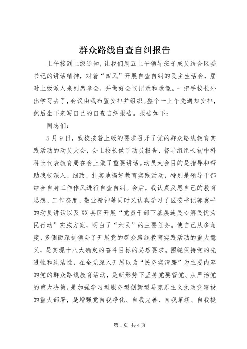 群众路线自查自纠报告.docx