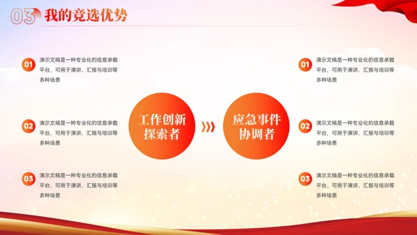 红色党政风团支书竞选汇报PPT模板