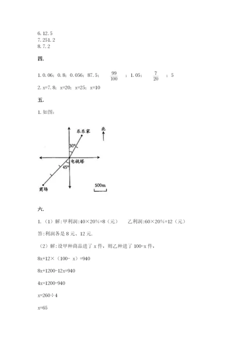 小学毕业班数学检测题（真题汇编）.docx