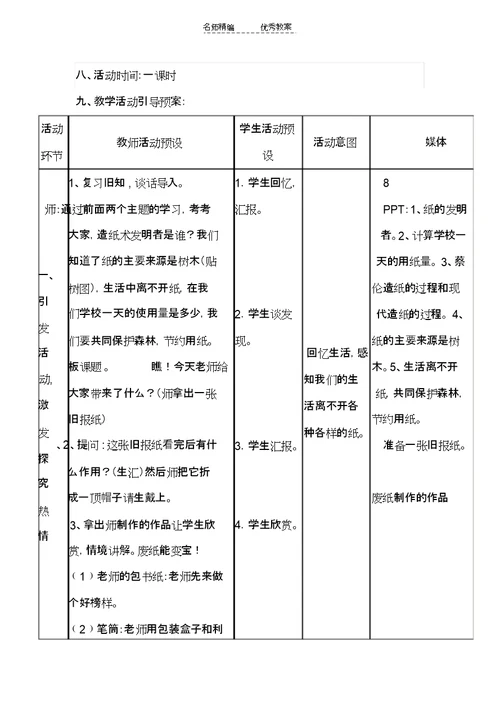 北师大版品德与生活二下《保护森林节约用纸》版教案