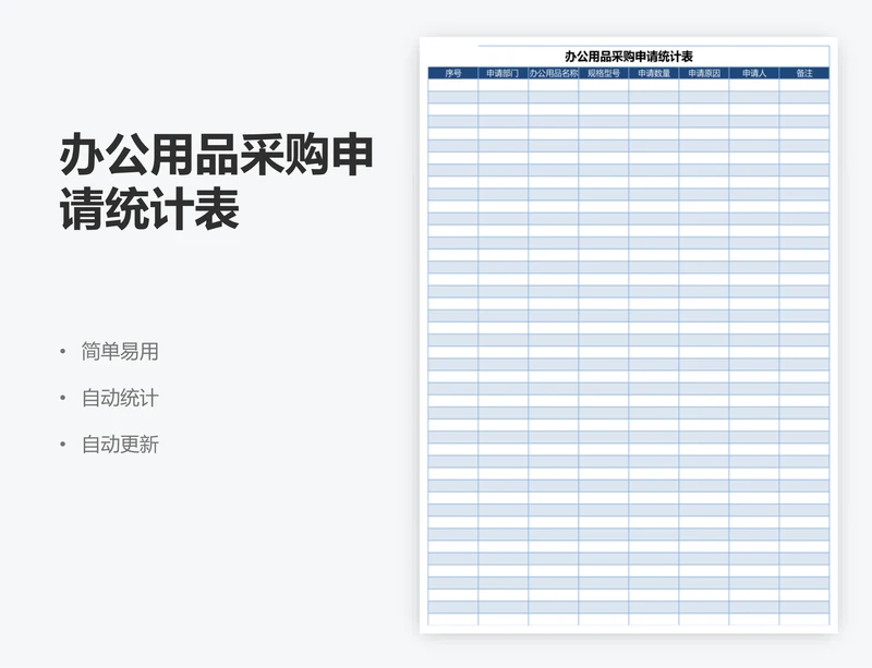 办公用品采购申请统计表
