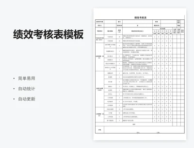 绩效考核表模板
