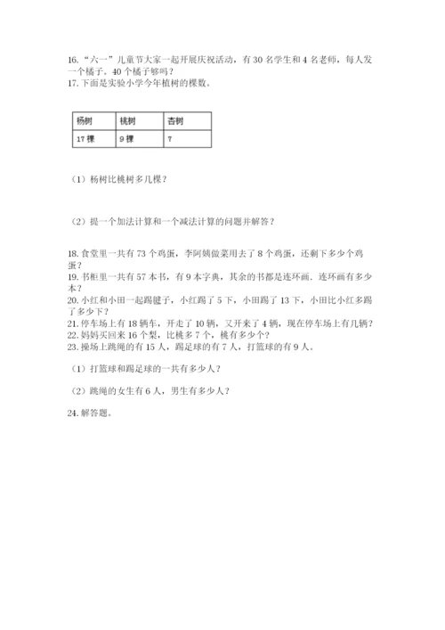一年级下册数学解决问题100道附完整答案【网校专用】.docx