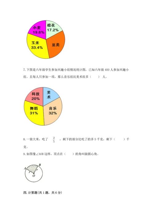 小学数学六年级上册期末测试卷含完整答案（考点梳理）.docx