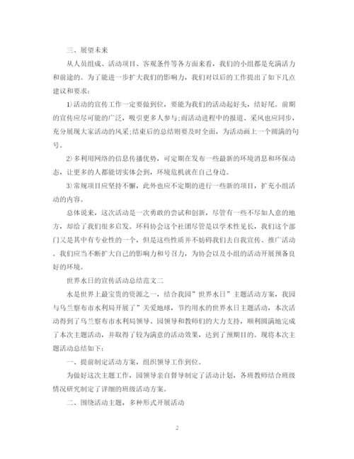 精编之世界水日的宣传活动总结范文.docx