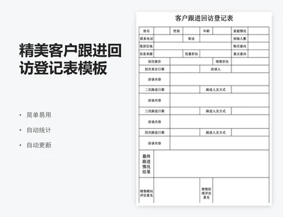 精美客户跟进回访登记表模板