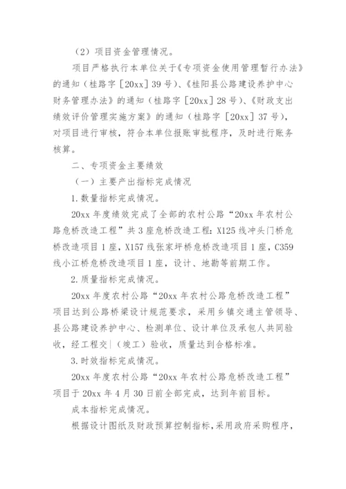 农村公路绩效评价报告.docx