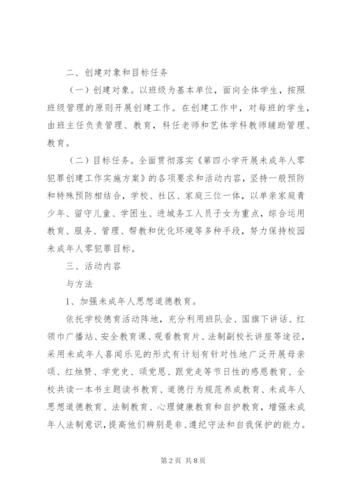 小学开展“未成年人零犯罪校园”创建工作实施方案.docx